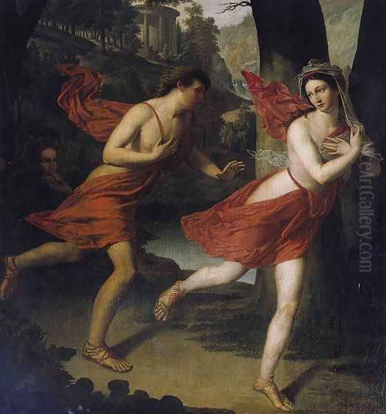 Pauline as Daphne Fleeing from Apollo c. 1810 Oil Painting by Robert-Jacques-Francois-Faust Lefevre