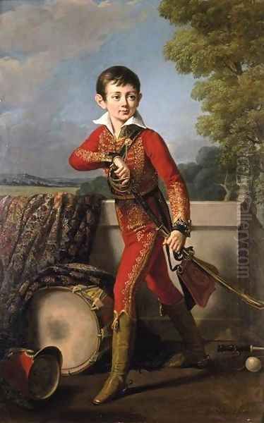 Portrait of Anatole Demidoff 1820 Oil Painting by Robert-Jacques-Francois-Faust Lefevre