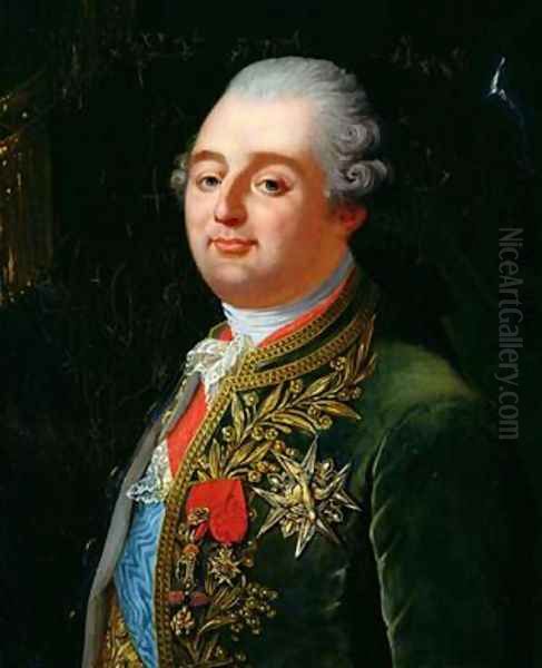 Louis XVI 1754-93 Oil Painting by Robert-Jacques-Francois-Faust Lefevre