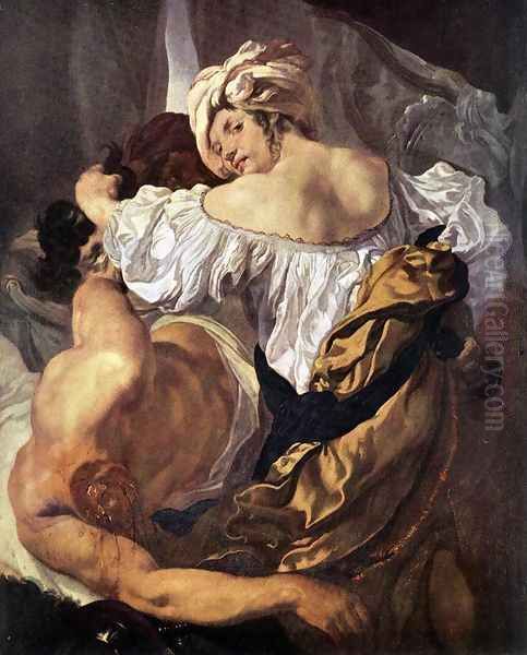 Judith and Holophernes 1628 Oil Painting by Johann Liss