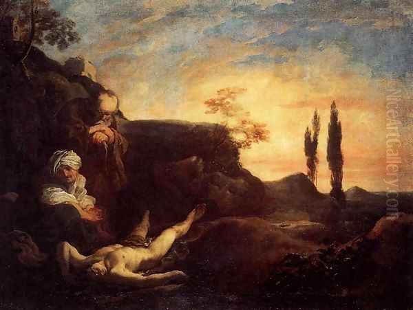 Adam and Eve Mourning for Abel Oil Painting by Johann Liss