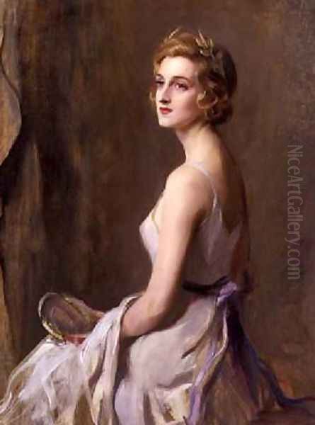 Portrait of Mrs Leo dErlanger Oil Painting by Philip Alexius De Laszlo