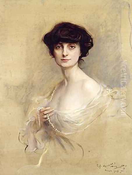 Anna de Noailles 1876-1933 Oil Painting by Philip Alexius De Laszlo