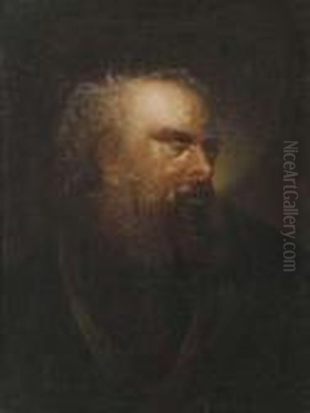 Potrait Of A Bearded Old Man Oil Painting by Christian Wilhelm Ernst Dietrich