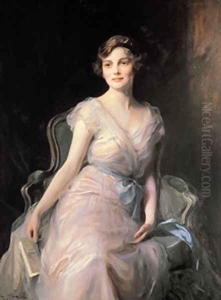 Portrait of Miss Leicester Warren 2 Oil Painting by Philip Alexius De Laszlo