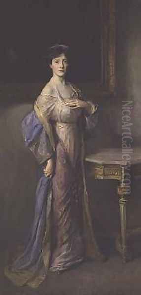 Countess Fitzwilliam Wife of the 7th Earl Fitzwilliam Oil Painting by Philip Alexius De Laszlo