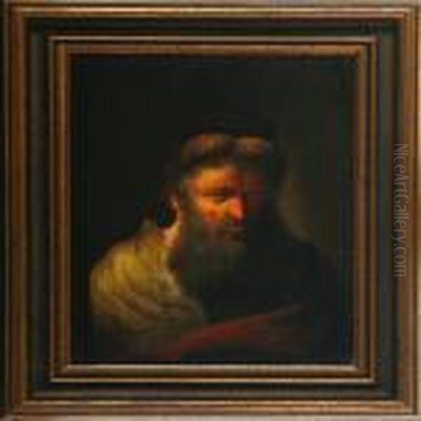 A Portrait Of A Bearded Man Oil Painting by Christian Wilhelm Ernst Dietrich