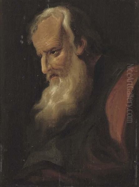 Portrait Of A Bearded Man, Bust-length In Profile To Sinister Oil Painting by Christian Wilhelm Ernst Dietrich