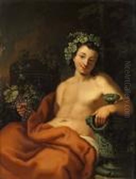 Bacchus. Panna 28 X 21,5 Cm Oil Painting by Christian Wilhelm Ernst Dietrich