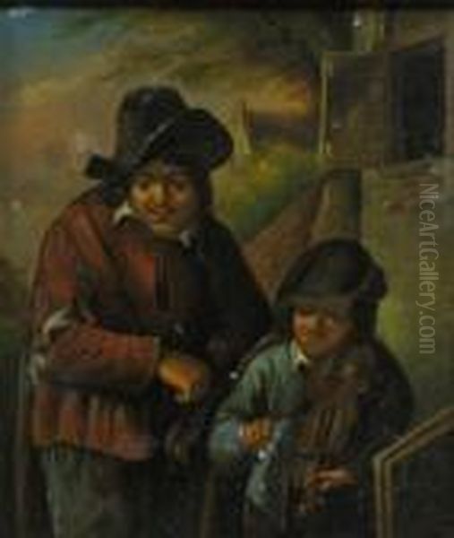 Musicians Oil Painting by Christian Wilhelm Ernst Dietrich