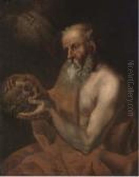 Saint Jerome Oil Painting by Christian Wilhelm Ernst Dietrich