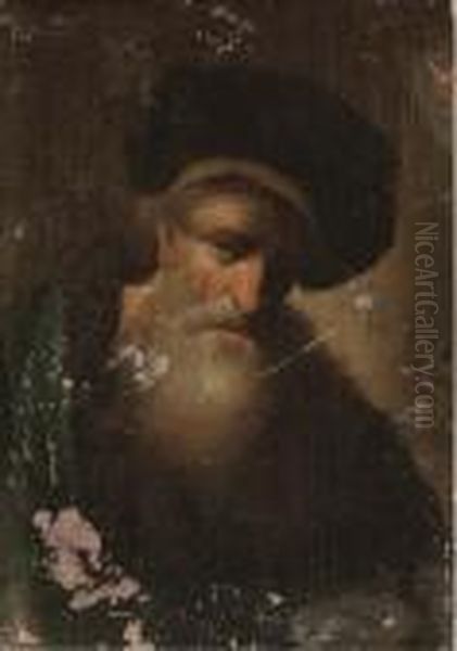 A Bearded Man, Bust-length; And A Bearded Man, Bust-length Oil Painting by Christian Wilhelm Ernst Dietrich