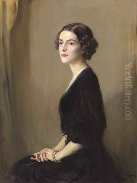 Portrait of Mrs Virginia Heckscher McFadden Oil Painting by Philip Alexius De Laszlo