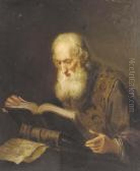 A Prophet Oil Painting by Christian Wilhelm Ernst Dietrich