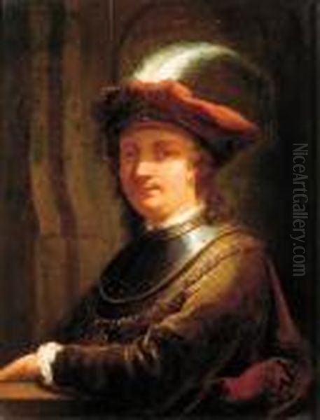 Portrait Of Rembrandt Harmensz. Van Rijn Oil Painting by Christian Wilhelm Ernst Dietrich