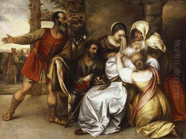 Jacob Receiving the Blooded Tunic of Joseph Oil Painting by Jan Lievens