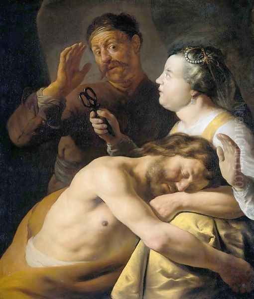 Samson and Delilah I Oil Painting by Jan Lievens