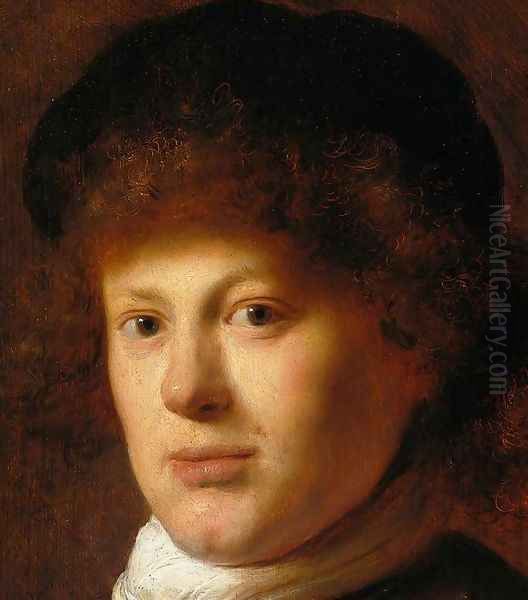 Portrait of Rembrandt [detail #1] Oil Painting by Jan Lievens