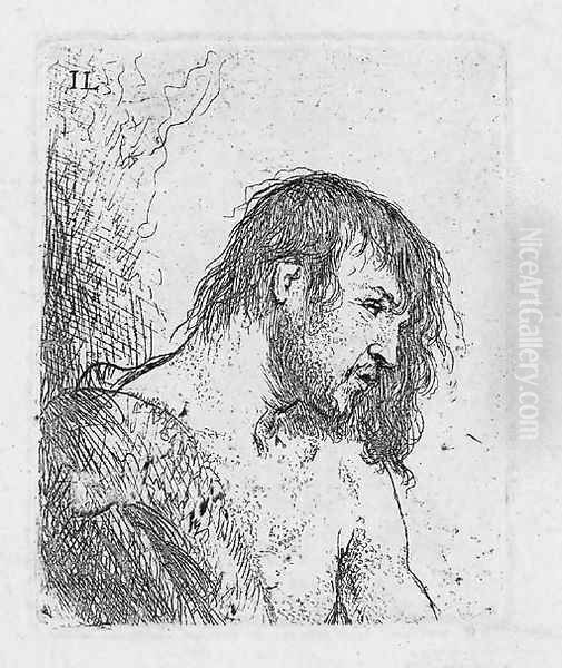 Bust of a naked Man Oil Painting by Jan Lievens