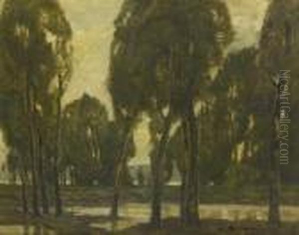 Baume Am Altwasser. Oil Painting by Ludwig Dill