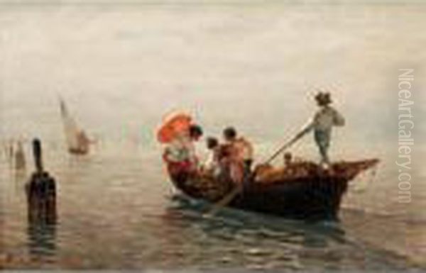 On The Lagoon Oil Painting by Ludwig Dill