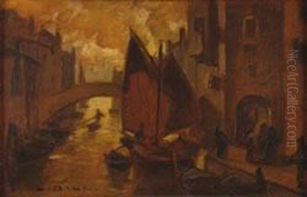 Chioggia Italy Oil Painting by Ludwig Dill