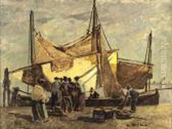 Fischerboot Oil Painting by Ludwig Dill