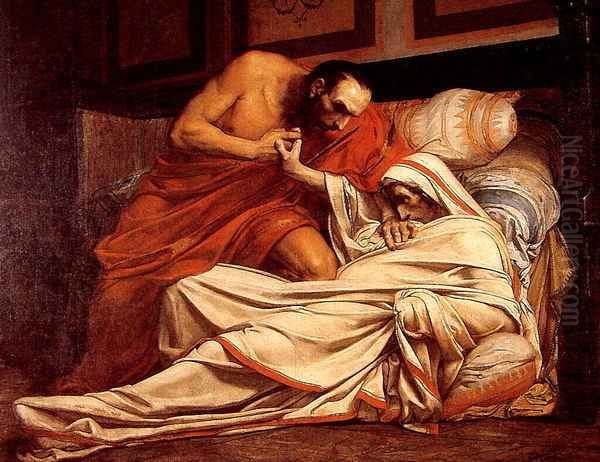 La Mort de Tibere (The Death of Tiberius) Oil Painting by Jean-Paul Laurens