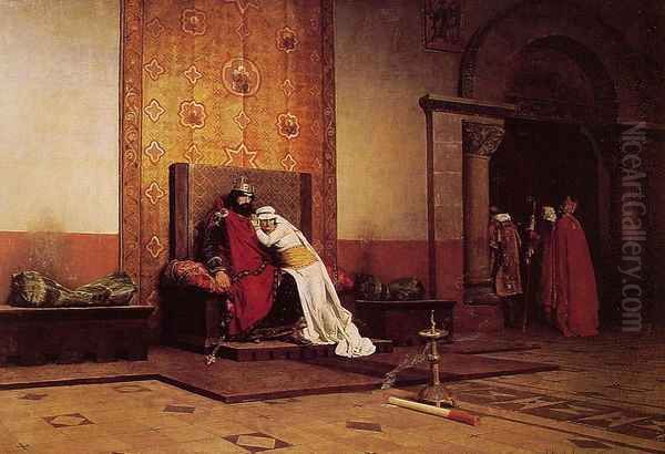 L'Excommunication de Robert le Pieux (The Excommunication of Robert the Pious) Oil Painting by Jean-Paul Laurens