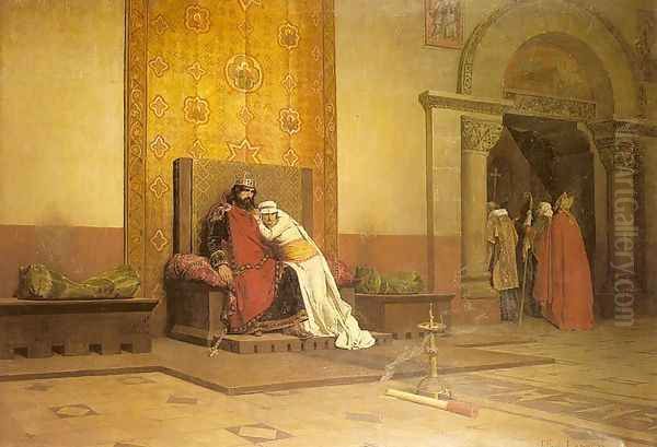 The Excommunication of Robert the Pious in 998, 1875 Oil Painting by Jean-Paul Laurens