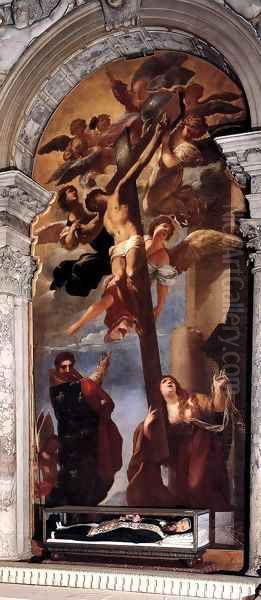 Crucifixion and the Magdalene Oil Painting by Pietro Liberi