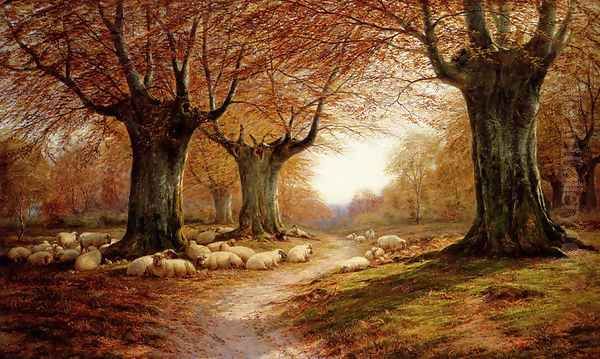 An Autumnal Landscape Oil Painting by William Luker