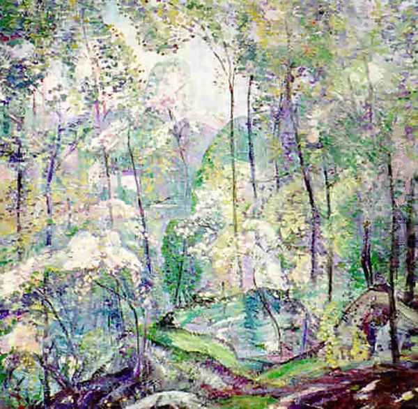 Laurel Forest Oil Painting by Dorothea M. Litzinger