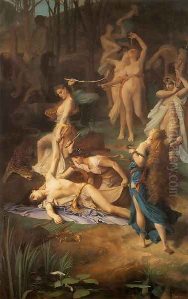 Death of Orpheus 1866 Oil Painting by Nicolas-Bernard Lepicier