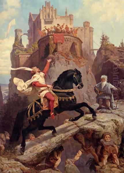 The Knight Of Sayn And The Gnomes Oil Painting by Nicolas-Bernard Lepicier