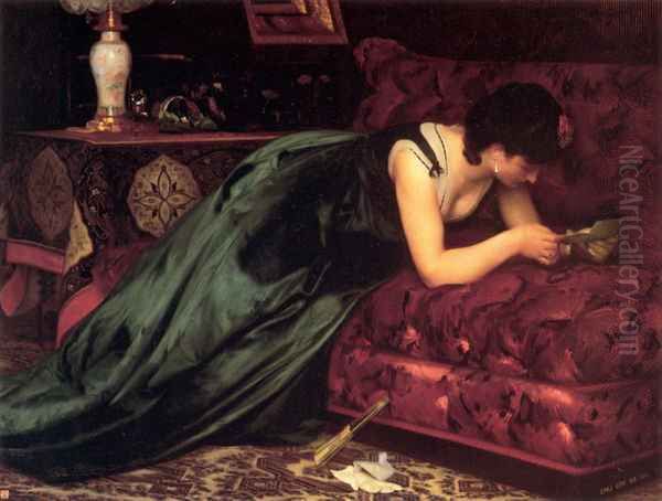 The Love Letter Oil Painting by Nicolas-Bernard Lepicier