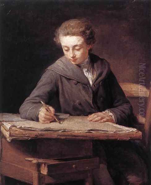 The Young Draughtsman 1772 Oil Painting by Nicolas-Bernard Lepicier