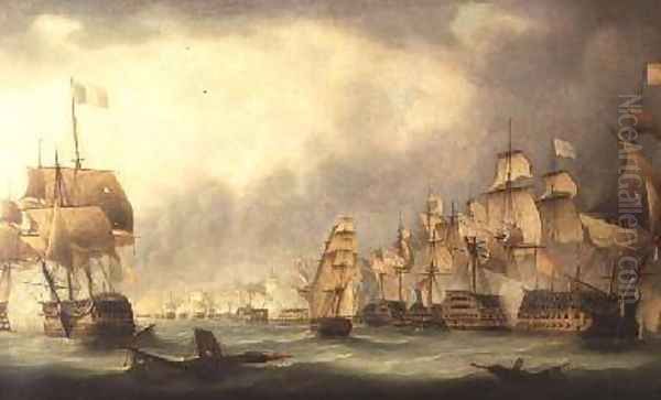 A Sea Battle Oil Painting by Thomas Luny