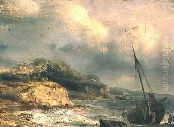 Coastal Scene Oil Painting by Thomas Luny