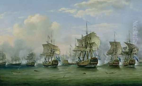 The Battle of Dogger Bank 1781 Oil Painting by Thomas Luny