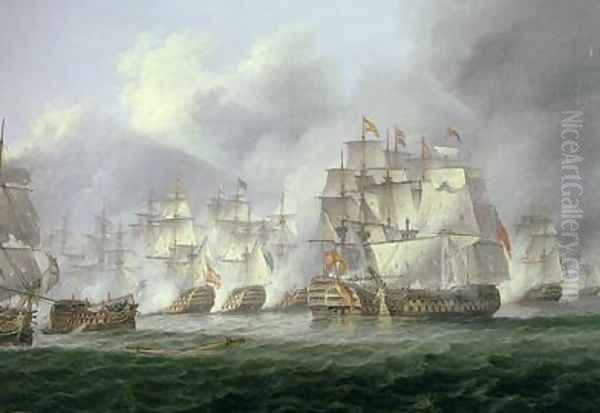 Battle of Cape St Vincent 14th February 1797 the British defeat the Spanish Oil Painting by Thomas Luny