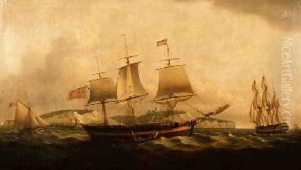 Shipping off Dover 1801 Oil Painting by Thomas Luny