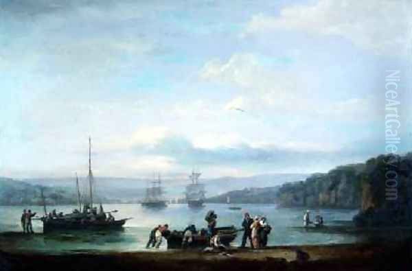 River Teign Devon Oil Painting by Thomas Luny