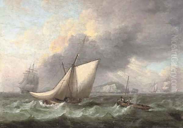 Shipping in a squall off the Needles Oil Painting by Thomas Luny