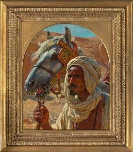 L'arabe Et Son Cheval Oil Painting by Alphonse Etienne Dinet