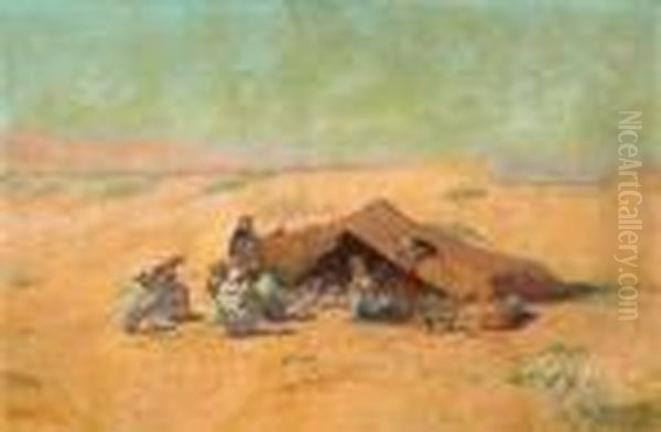 Campement Oil Painting by Alphonse Etienne Dinet