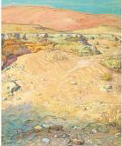 Paysage Dans La Region De Biskra Oil Painting by Alphonse Etienne Dinet