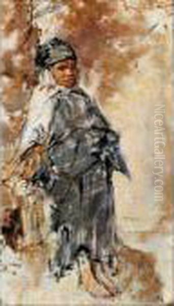 Petite Fille De Laghouat Oil Painting by Alphonse Etienne Dinet