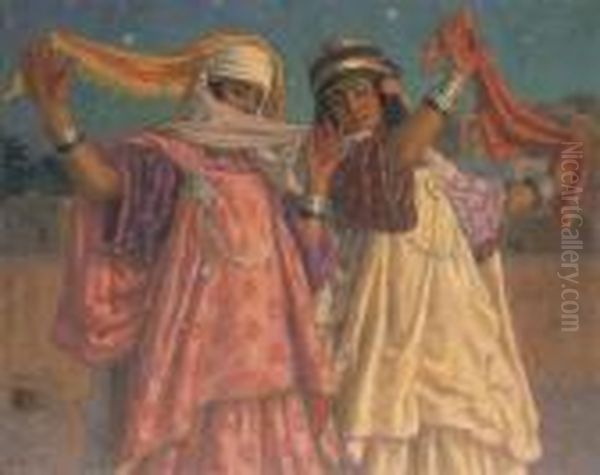 La Danse Des Foulards Oil Painting by Alphonse Etienne Dinet