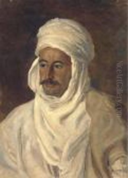 Portrait Of Ahmed Es Seghir ('baba Ahmed') Oil Painting by Alphonse Etienne Dinet